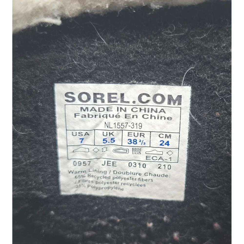 Sorel Pac Graphic Winter Snow Boots Womens Size 7 Waterproof Multi Plaid Leather